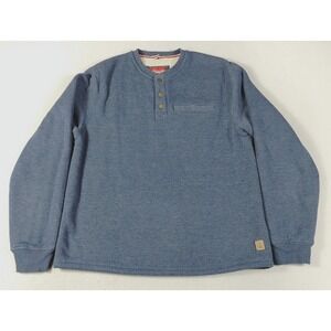 Coleman Sweatshirt Mens Large Blue Sherpa Lined Henley Fleece Outdoor Gorpcore